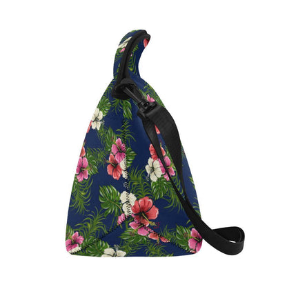 Hibiscus Pattern Print Design HB028 Neoprene Lunch Bag-JorJune