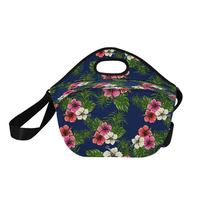 Hibiscus Pattern Print Design HB028 Neoprene Lunch Bag-JorJune