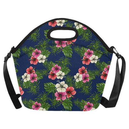 Hibiscus Pattern Print Design HB028 Neoprene Lunch Bag-JorJune