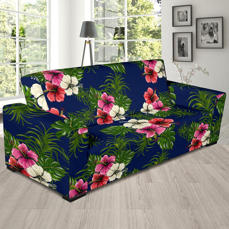 Hibiscus Pattern Print Design HB028 Sofa Slipcover-JORJUNE.COM