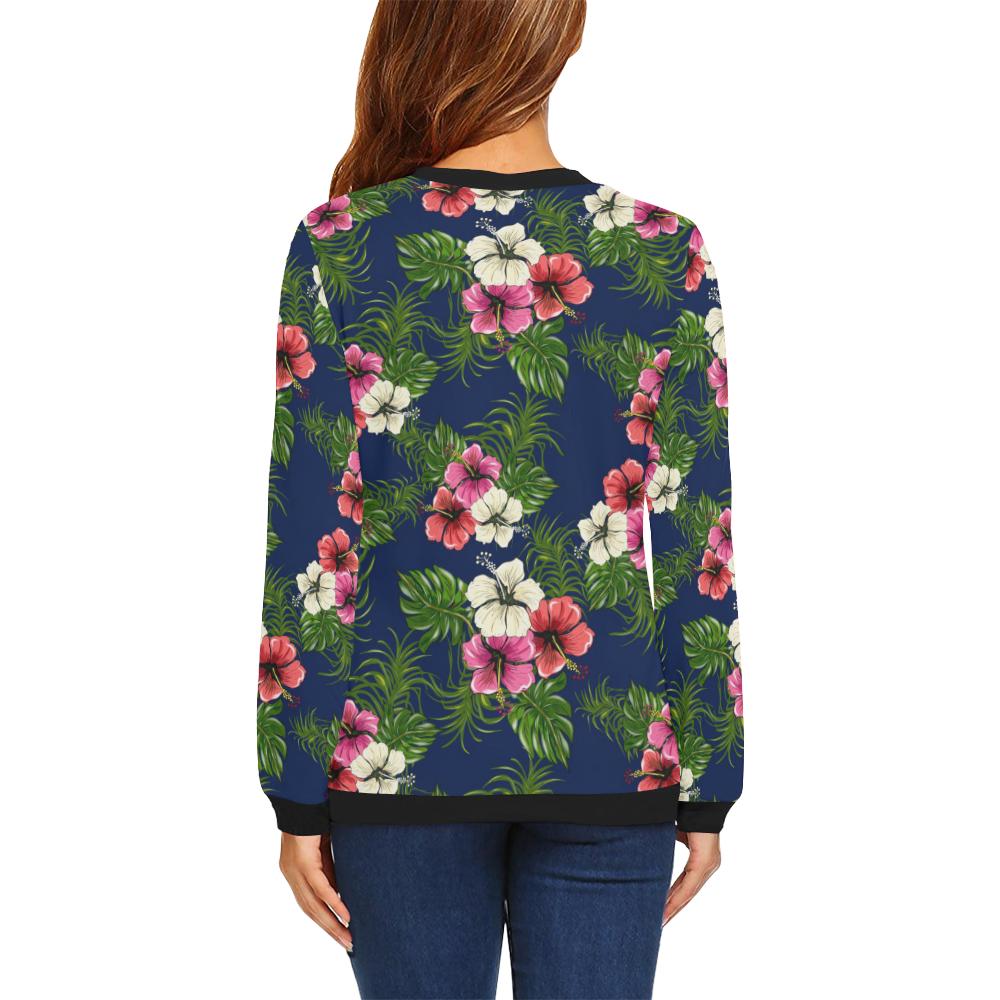 Hibiscus Pattern Print Design HB028 Women Long Sleeve Sweatshirt-JorJune
