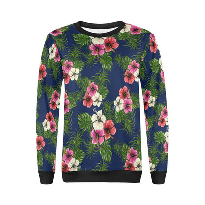 Hibiscus Pattern Print Design HB028 Women Long Sleeve Sweatshirt-JorJune