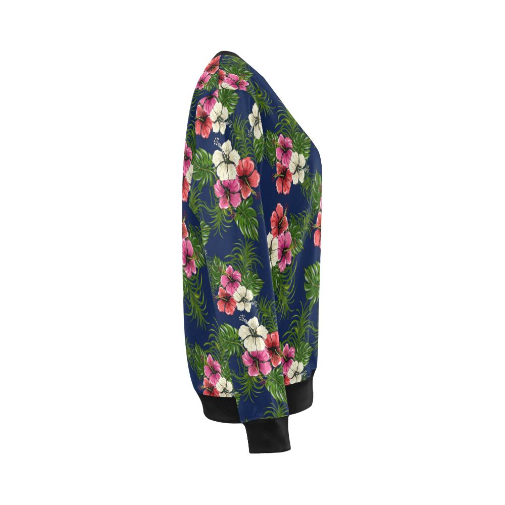 Hibiscus Pattern Print Design HB028 Women Long Sleeve Sweatshirt-JorJune