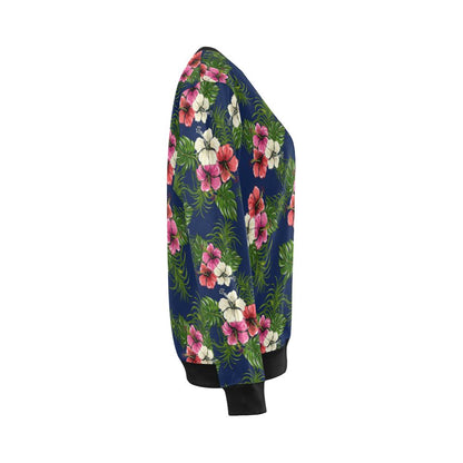 Hibiscus Pattern Print Design HB028 Women Long Sleeve Sweatshirt-JorJune