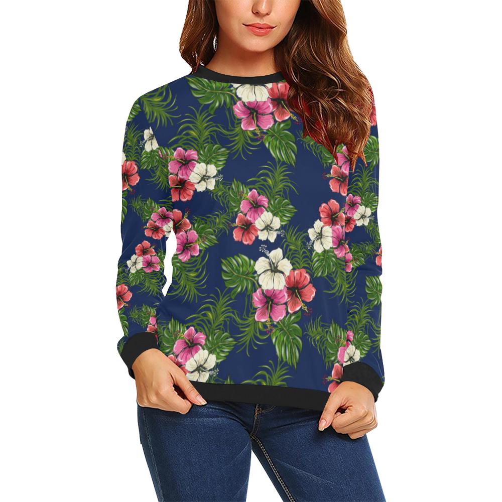 Hibiscus Pattern Print Design HB028 Women Long Sleeve Sweatshirt-JorJune