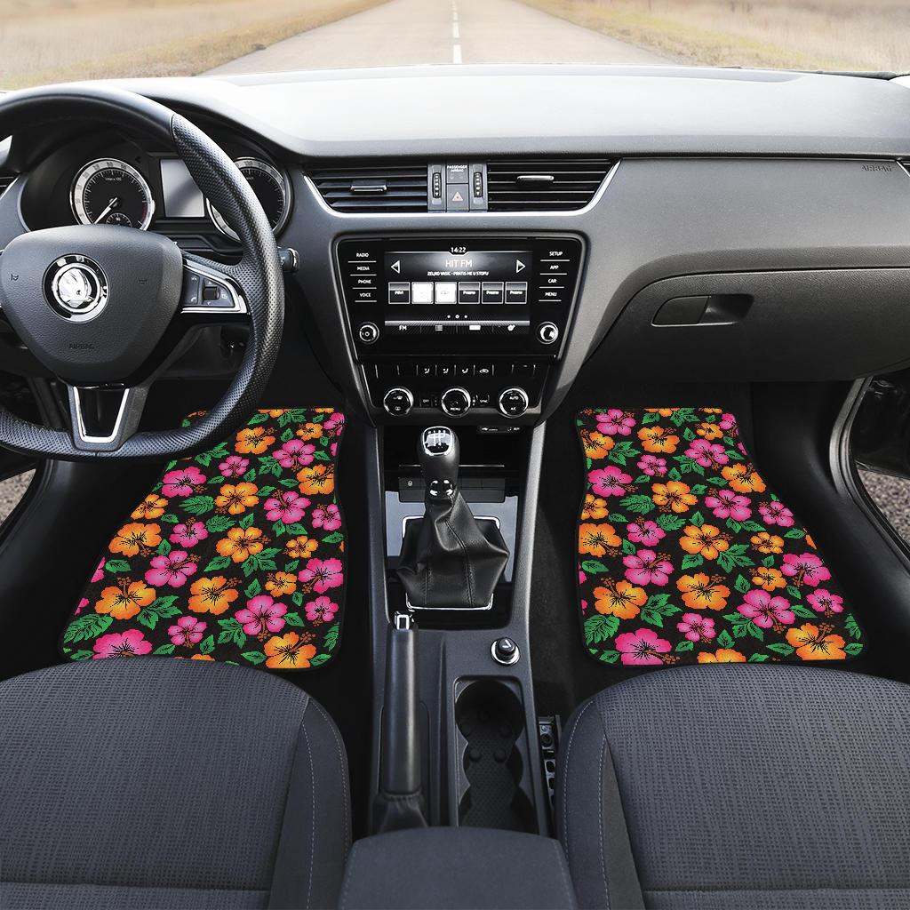 Hibiscus Pattern Print Design HB029 Car Floor Mats-JorJune