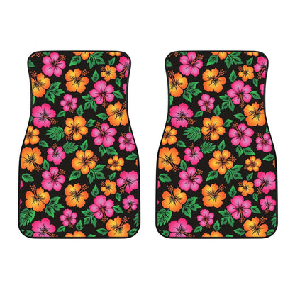 Hibiscus Pattern Print Design HB029 Car Floor Mats-JorJune