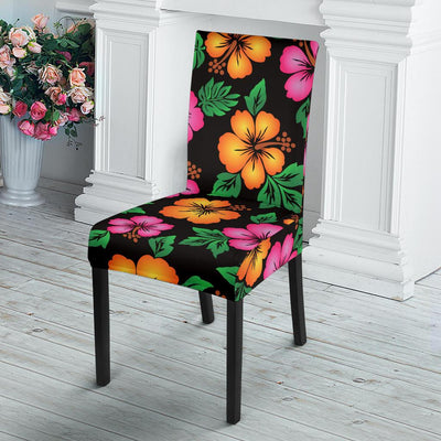 Hibiscus Pattern Print Design HB029 Dining Chair Slipcover-JORJUNE.COM