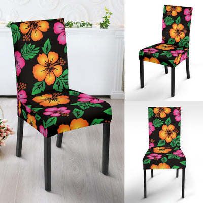 Hibiscus Pattern Print Design HB029 Dining Chair Slipcover-JORJUNE.COM