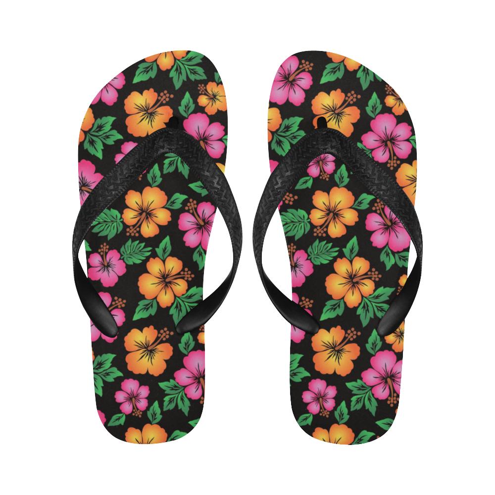 Hibiscus Pattern Print Design HB029 Flip Flops-JorJune