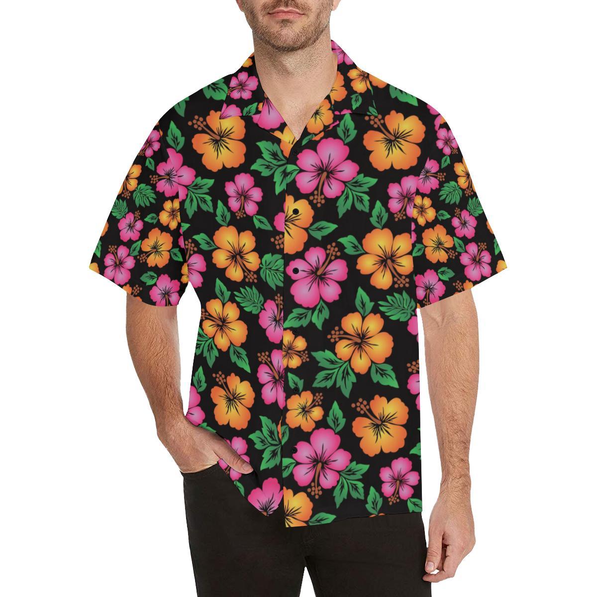 Hibiscus Pattern Print Design HB029 Men Hawaiian Shirt-JorJune