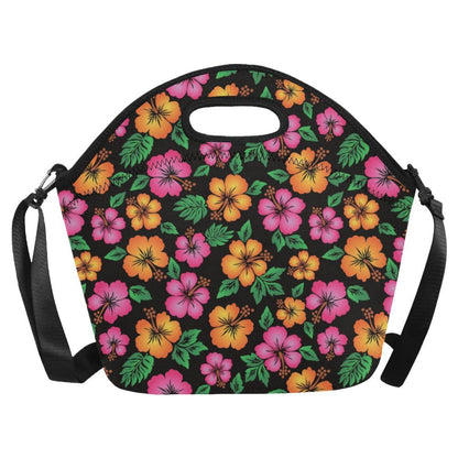 Hibiscus Pattern Print Design HB029 Neoprene Lunch Bag-JorJune