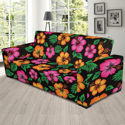 Hibiscus Pattern Print Design HB029 Sofa Slipcover-JORJUNE.COM