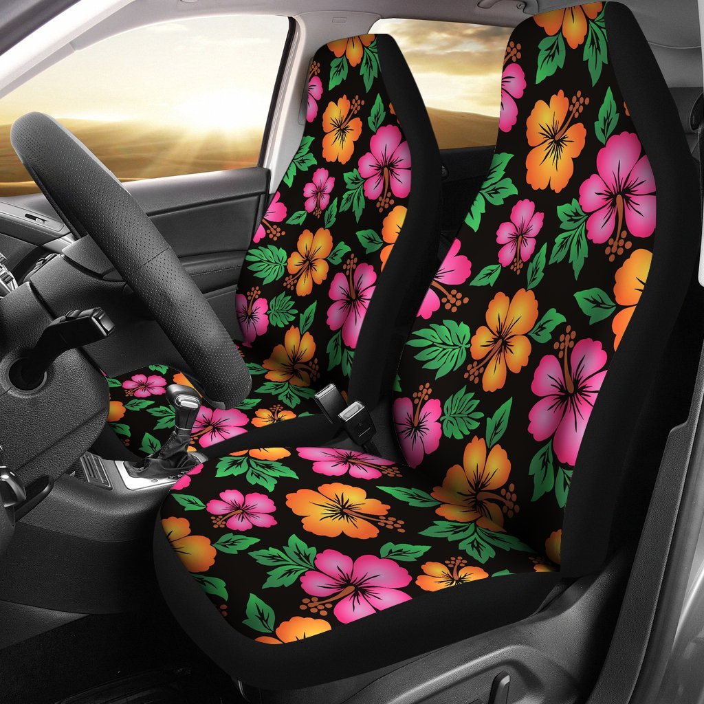 Hibiscus Pattern Print Design HB029 Universal Fit Car Seat Covers-JorJune
