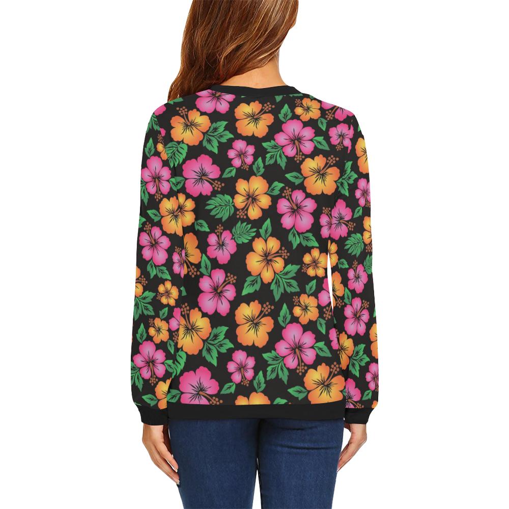 Hibiscus Pattern Print Design HB029 Women Long Sleeve Sweatshirt-JorJune