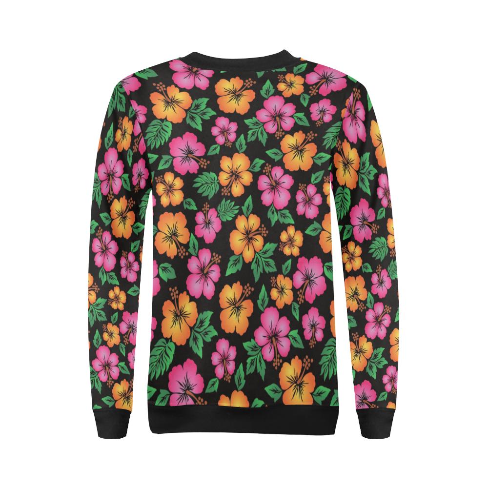 Hibiscus Pattern Print Design HB029 Women Long Sleeve Sweatshirt-JorJune