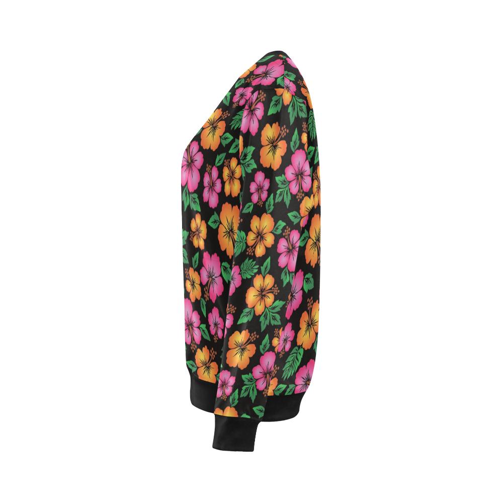 Hibiscus Pattern Print Design HB029 Women Long Sleeve Sweatshirt-JorJune