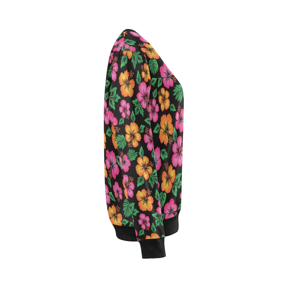 Hibiscus Pattern Print Design HB029 Women Long Sleeve Sweatshirt-JorJune