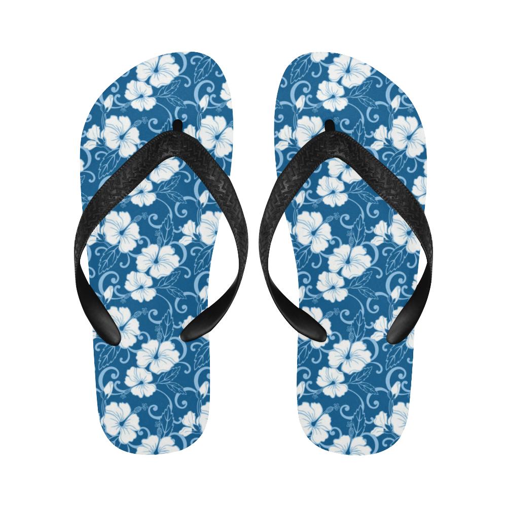 Hibiscus Pattern Print Design HB03 Flip Flops-JorJune