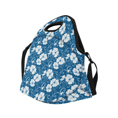 Hibiscus Pattern Print Design HB03 Neoprene Lunch Bag-JorJune