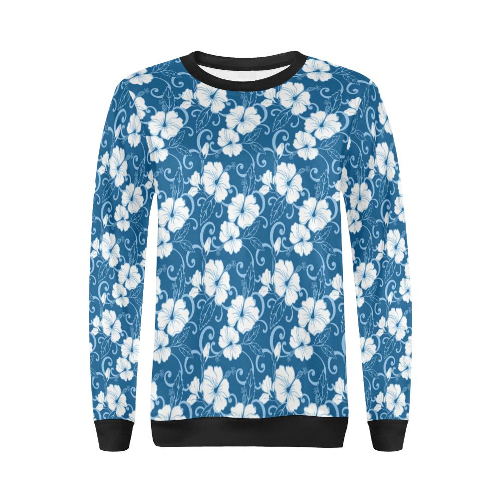 Hibiscus Pattern Print Design HB03 Women Long Sleeve Sweatshirt-JorJune