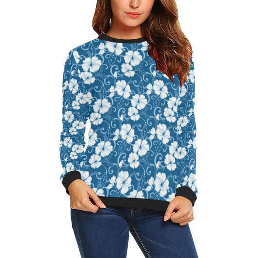 Hibiscus Pattern Print Design HB03 Women Long Sleeve Sweatshirt-JorJune