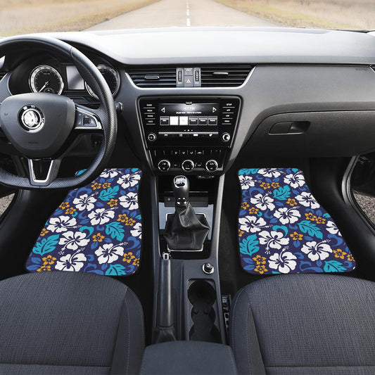 Hibiscus Pattern Print Design HB030 Car Floor Mats-JorJune