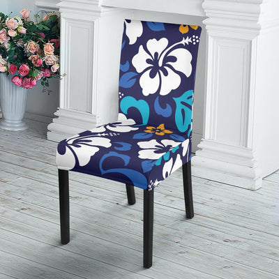 Hibiscus Pattern Print Design HB030 Dining Chair Slipcover-JORJUNE.COM