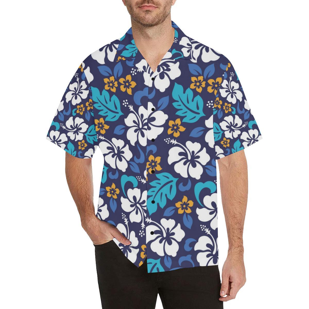 Hibiscus Pattern Print Design HB030 Men Hawaiian Shirt-JorJune