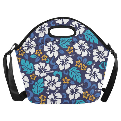 Hibiscus Pattern Print Design HB030 Neoprene Lunch Bag-JorJune