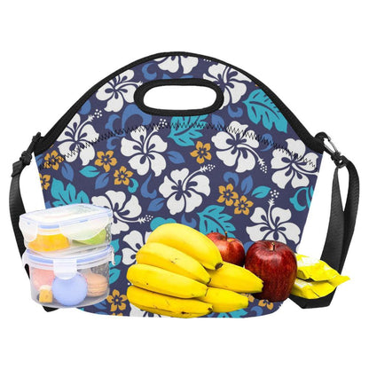 Hibiscus Pattern Print Design HB030 Neoprene Lunch Bag-JorJune
