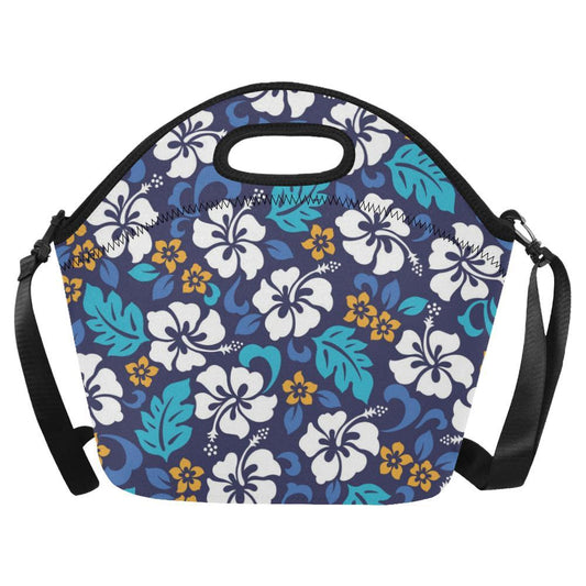 Hibiscus Pattern Print Design HB030 Neoprene Lunch Bag-JorJune