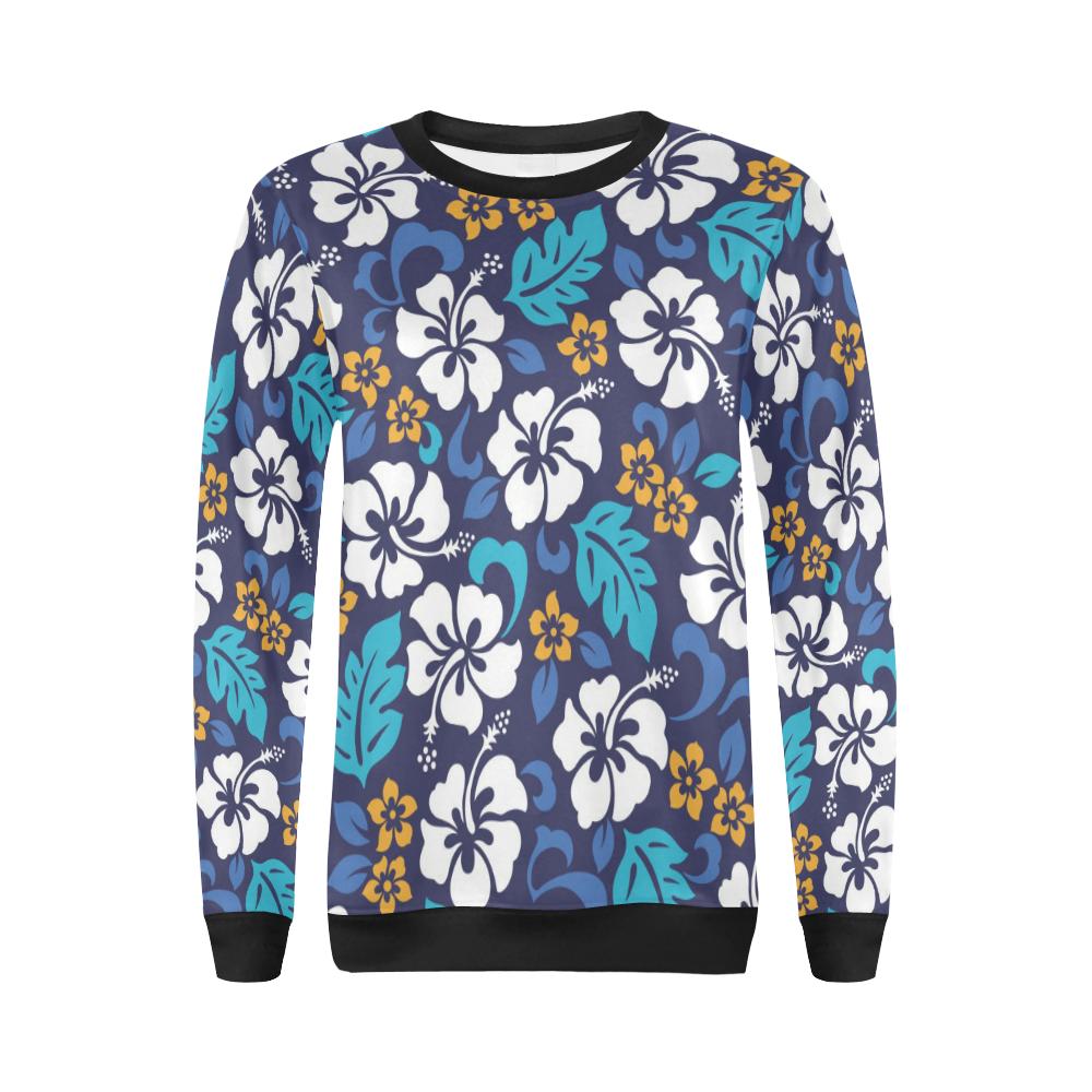 Hibiscus Pattern Print Design HB030 Women Long Sleeve Sweatshirt-JorJune