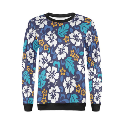 Hibiscus Pattern Print Design HB030 Women Long Sleeve Sweatshirt-JorJune