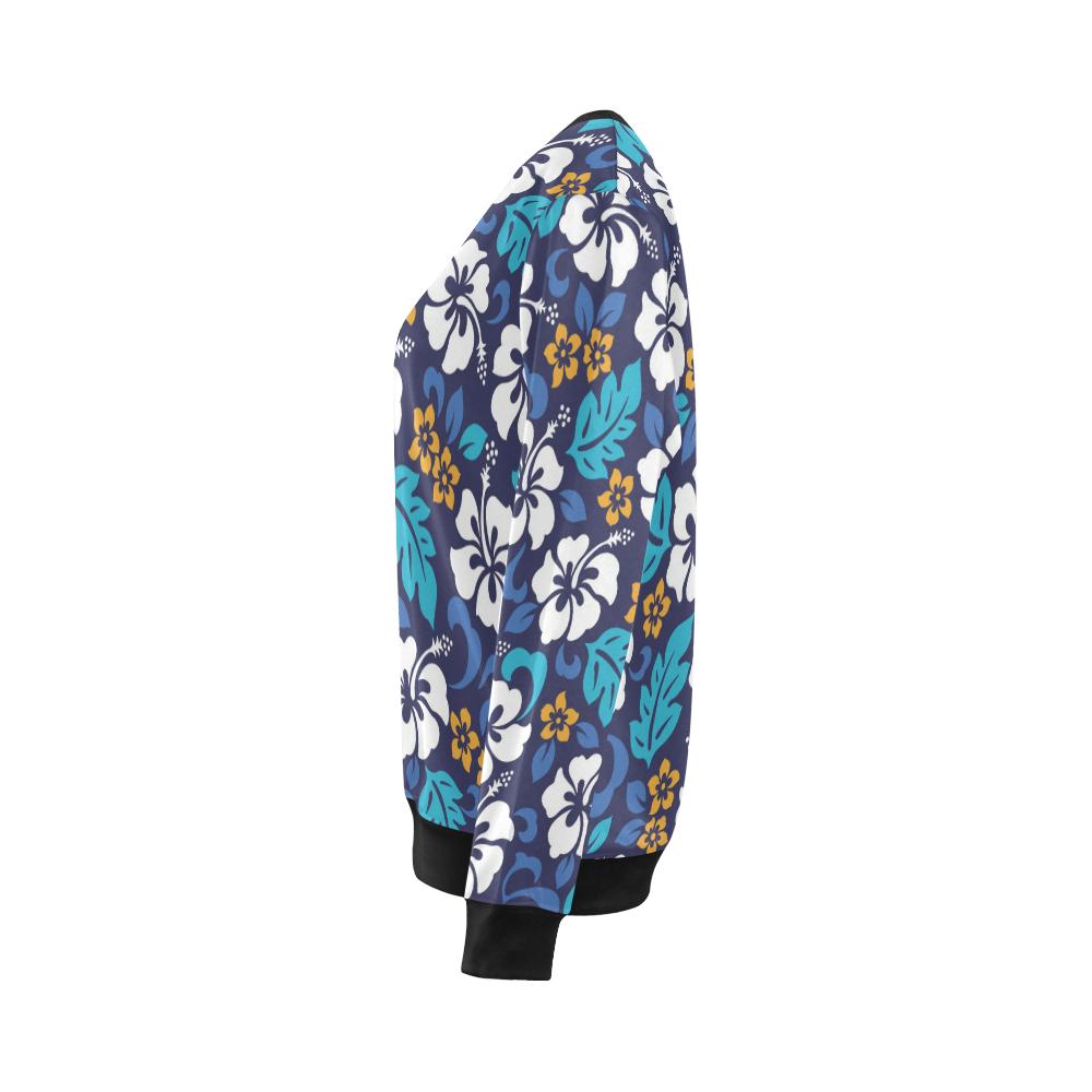 Hibiscus Pattern Print Design HB030 Women Long Sleeve Sweatshirt-JorJune