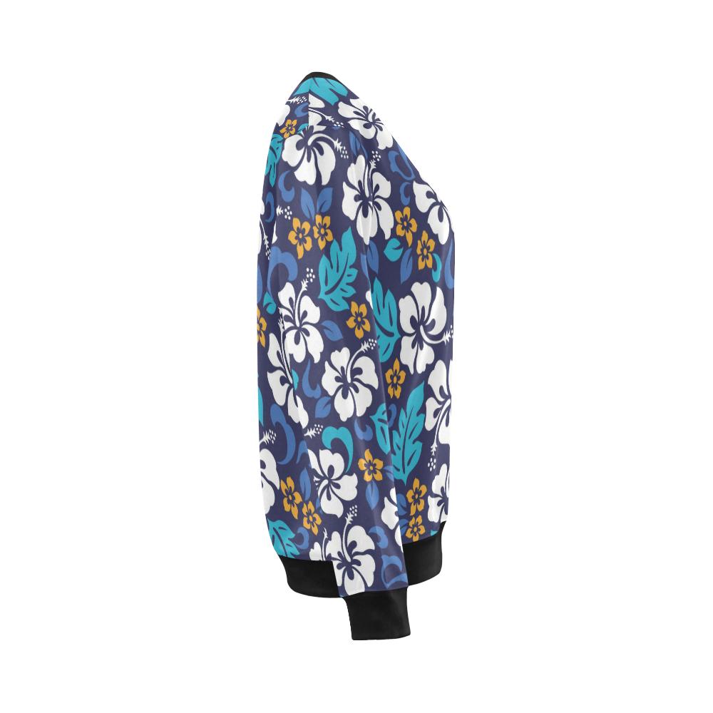 Hibiscus Pattern Print Design HB030 Women Long Sleeve Sweatshirt-JorJune