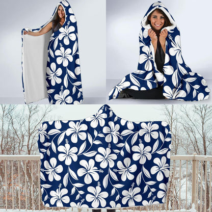 Hibiscus Pattern Print Design HB031 Hooded Blanket-JORJUNE.COM