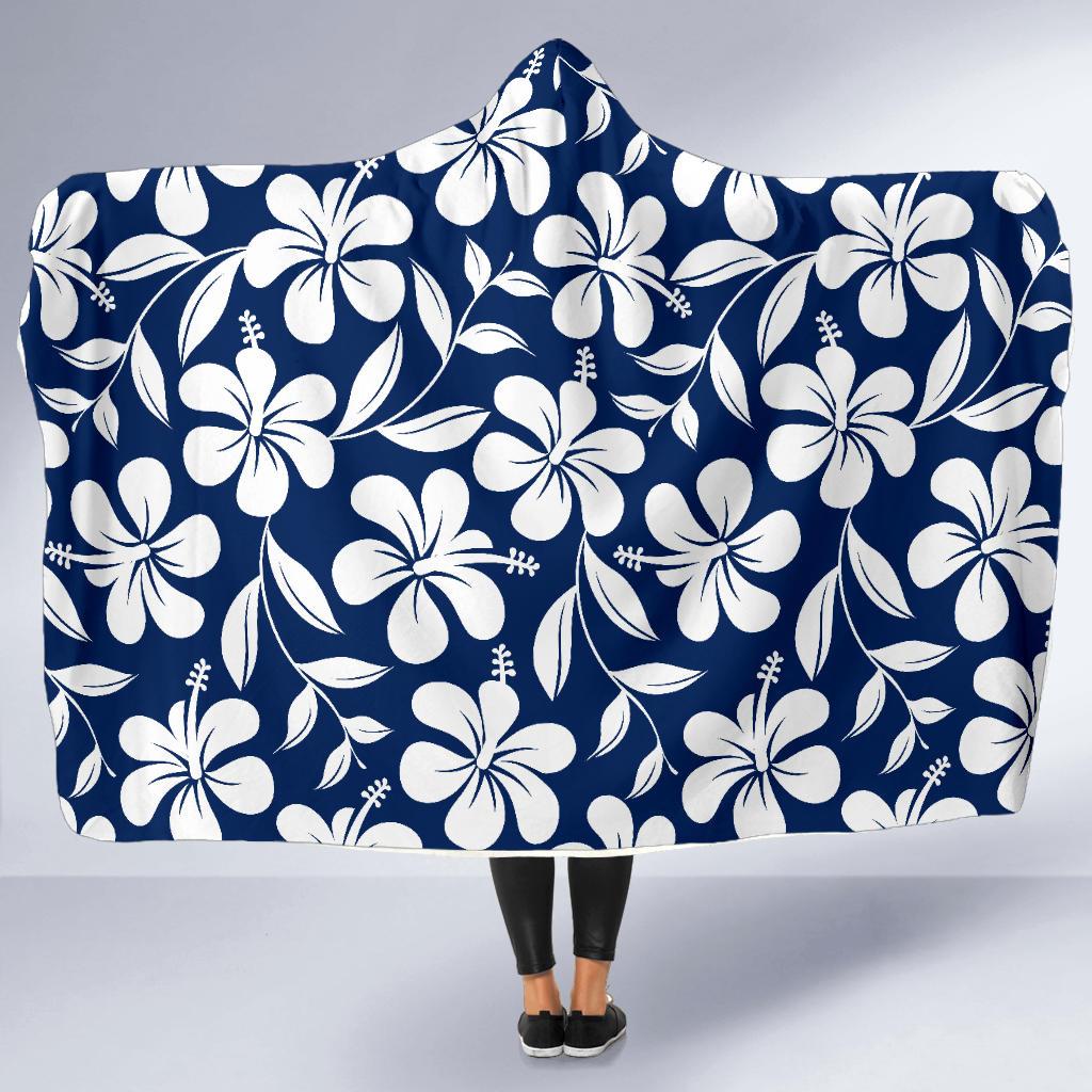 Hibiscus Pattern Print Design HB031 Hooded Blanket-JORJUNE.COM