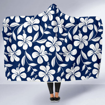 Hibiscus Pattern Print Design HB031 Hooded Blanket-JORJUNE.COM