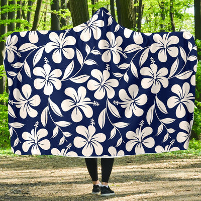 Hibiscus Pattern Print Design HB031 Hooded Blanket-JORJUNE.COM