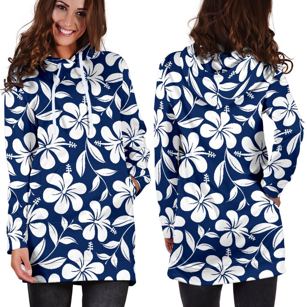 Hibiscus Pattern Print Design HB031 Women Hoodie Dress
