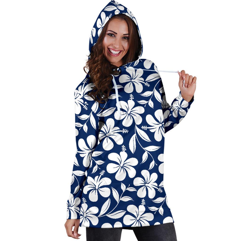 Hibiscus Pattern Print Design HB031 Women Hoodie Dress