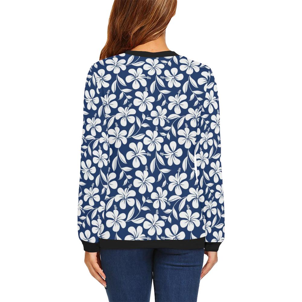 Hibiscus Pattern Print Design HB031 Women Long Sleeve Sweatshirt-JorJune