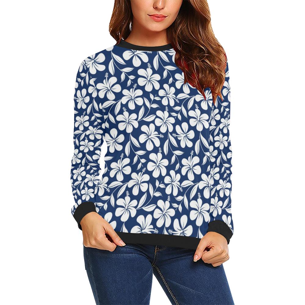 Hibiscus Pattern Print Design HB031 Women Long Sleeve Sweatshirt-JorJune