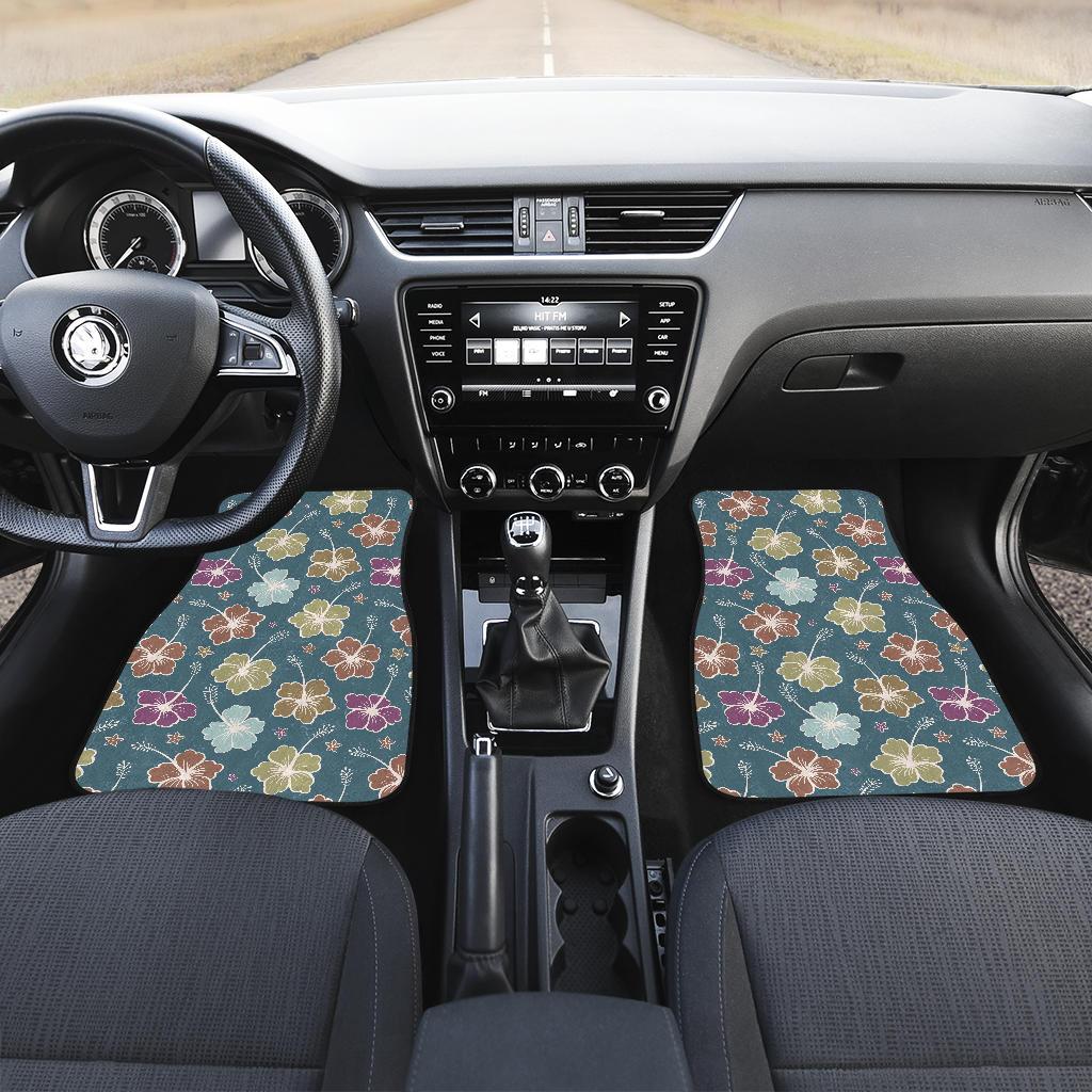 Hibiscus Pattern Print Design HB033 Car Floor Mats-JorJune