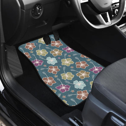 Hibiscus Pattern Print Design HB033 Car Floor Mats-JorJune