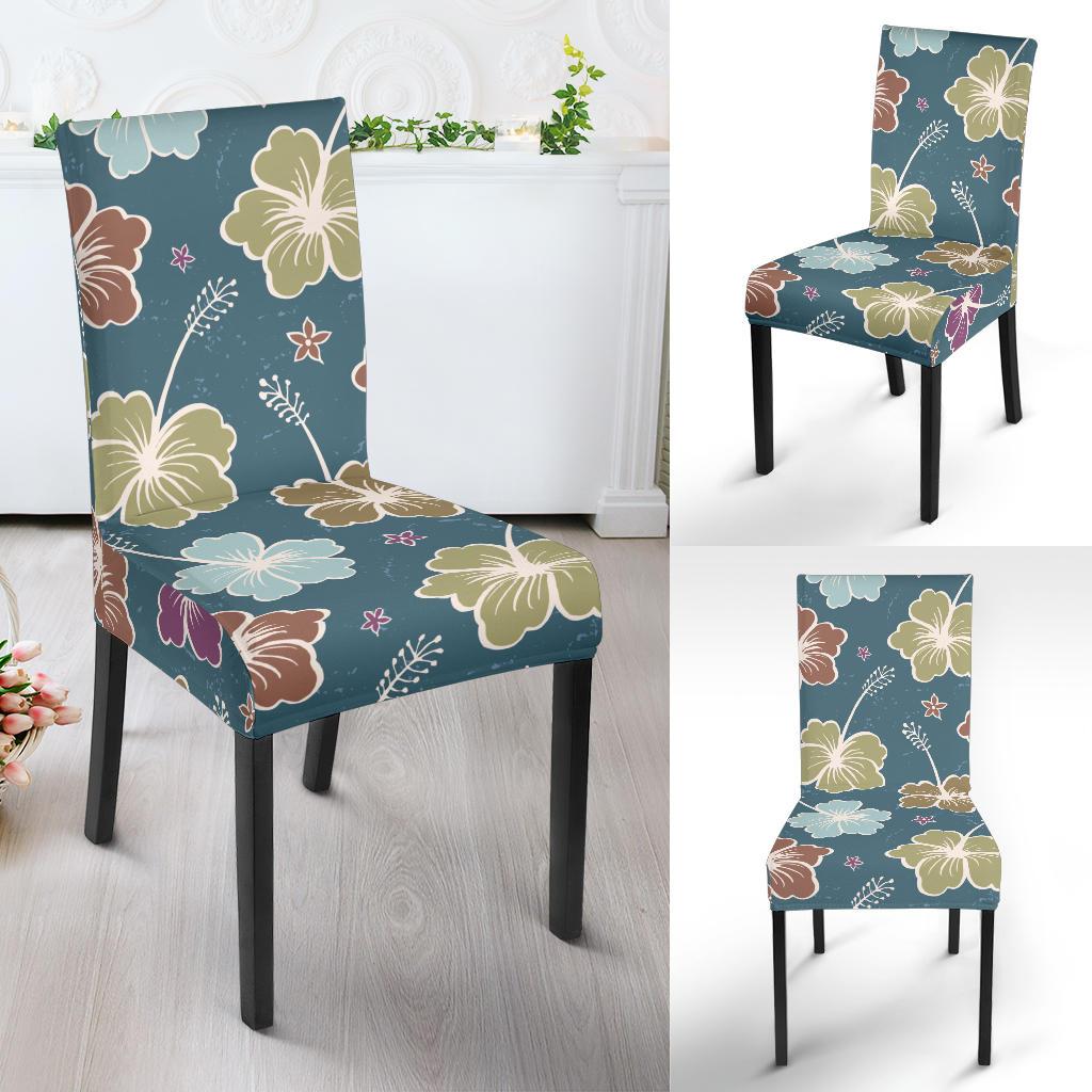 Hibiscus Pattern Print Design HB033 Dining Chair Slipcover-JORJUNE.COM