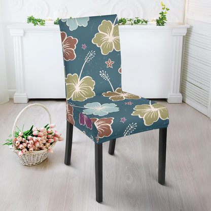 Hibiscus Pattern Print Design HB033 Dining Chair Slipcover-JORJUNE.COM