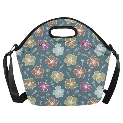 Hibiscus Pattern Print Design HB033 Neoprene Lunch Bag-JorJune