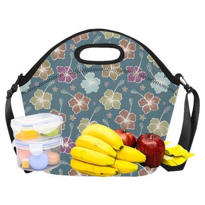 Hibiscus Pattern Print Design HB033 Neoprene Lunch Bag-JorJune